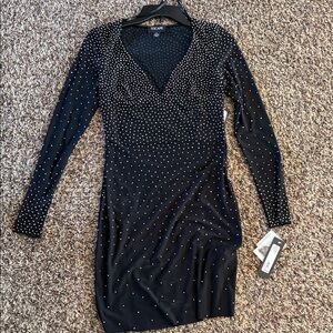 Xscape Black Dress with Silver Accents